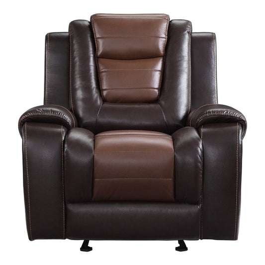 Fauteuil inclinable en similicuir marron clair et foncé de qualité supérieure Grete