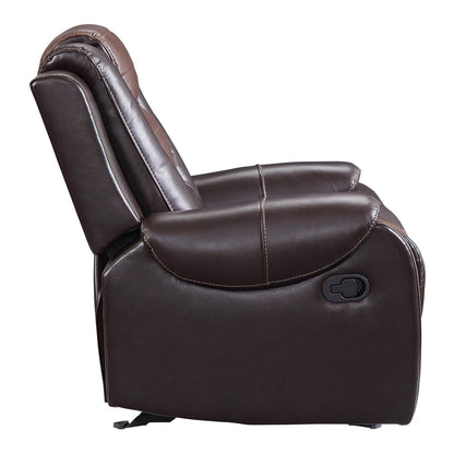 Fauteuil inclinable en similicuir marron clair et foncé de qualité supérieure Grete