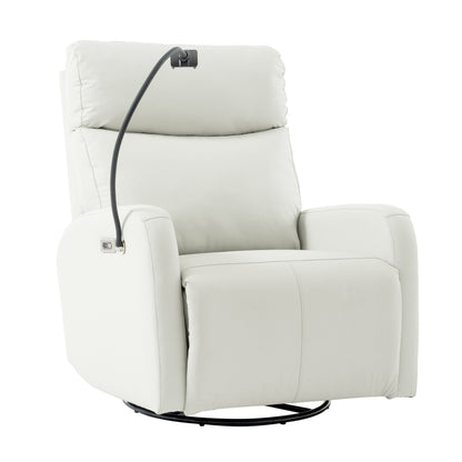Fauteuil inclinable pivotant à 270° gris avec ports USB, inclinaison électrique et confort généreux