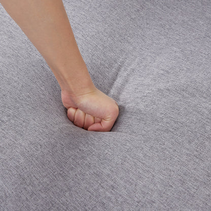 Canapé-lit en tissu gris de 28,35 pouces avec méridienne et lit gigogne