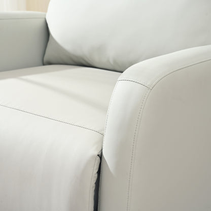 Fauteuil inclinable pivotant à 360° gris avec repose-pieds réglable, confort rembourré et support pour téléphone