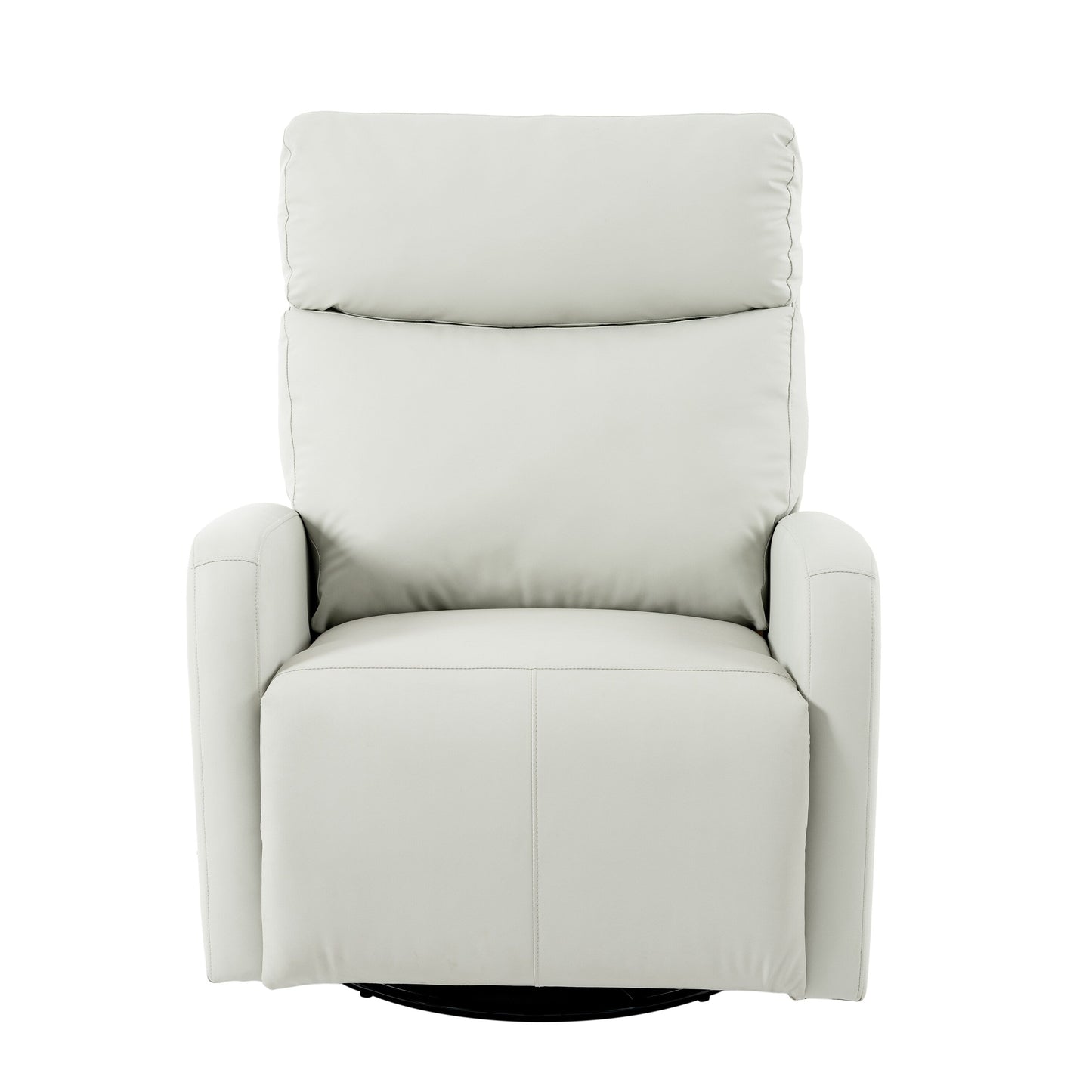 Fauteuil inclinable pivotant à 360° gris avec support de téléphone, repose-pieds et inclinaison réglable pour salon et home cinéma