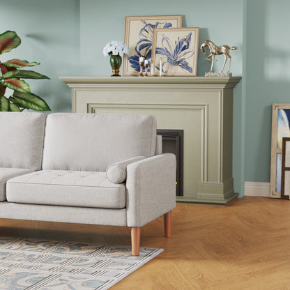 Canapé 3 places rembourré gris de 67,7 po avec assemblage sans outil