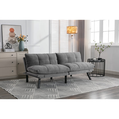 Canapé convertible moderne en tissu gris de 70,9 pouces avec dossier réglable