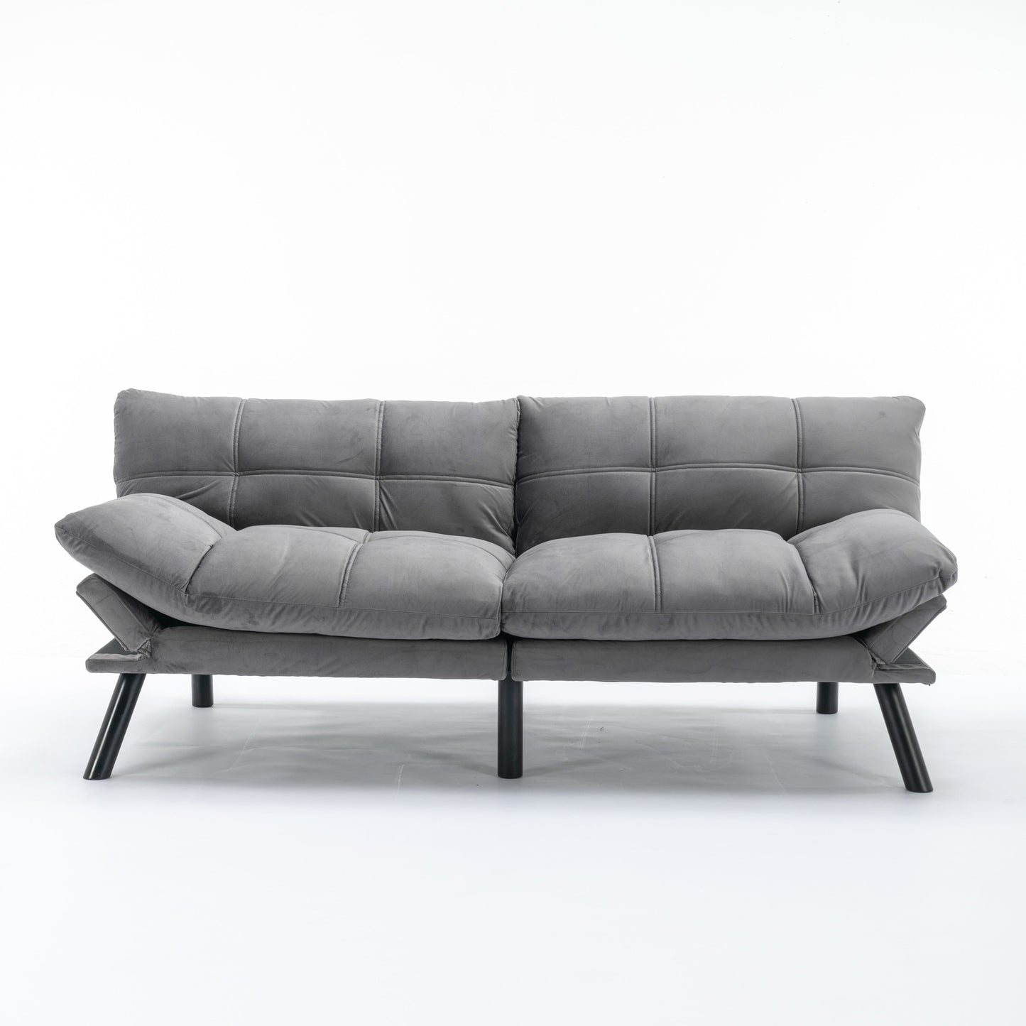 Canapé convertible moderne en tissu gris de 70,9 pouces avec dossier réglable