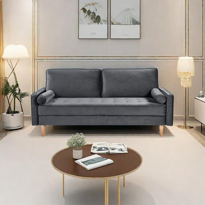 Canapé 3 places gris 70 avec coussin de remplissage en coton élastique et poupée de haute qualité pour le salon