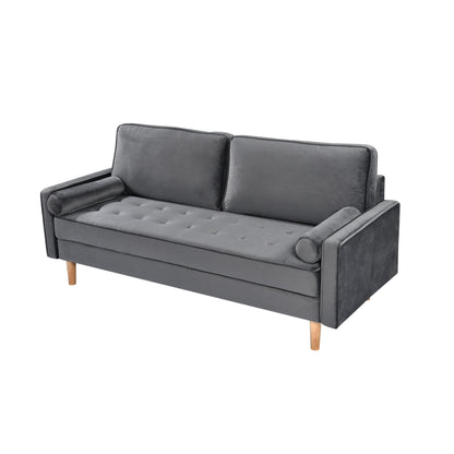 Canapé 3 places gris 70 avec coussin de remplissage en coton élastique et poupée de haute qualité pour le salon