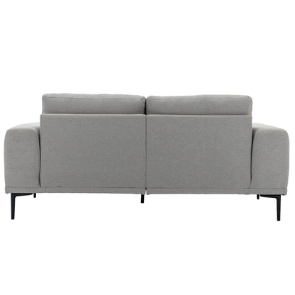 Canapé 2 places en tissu gris 74,8 moderne avec pieds en fer et coussins confortables, idéal pour les appartements et les chambres