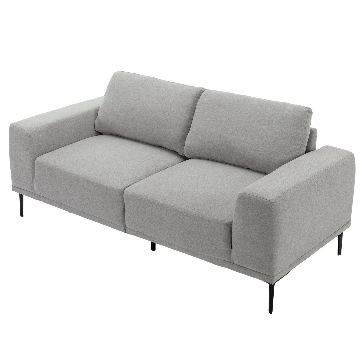 Canapé 2 places en tissu gris 74,8 po avec dossier à coussin amovible