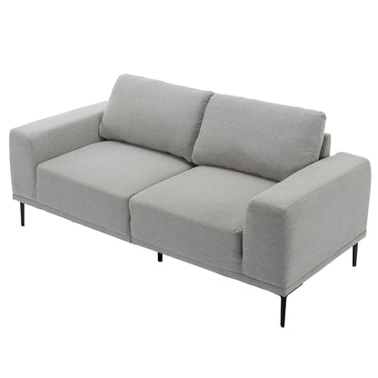 Canapé 2 places en tissu gris 74,8 po avec dossier à coussin amovible