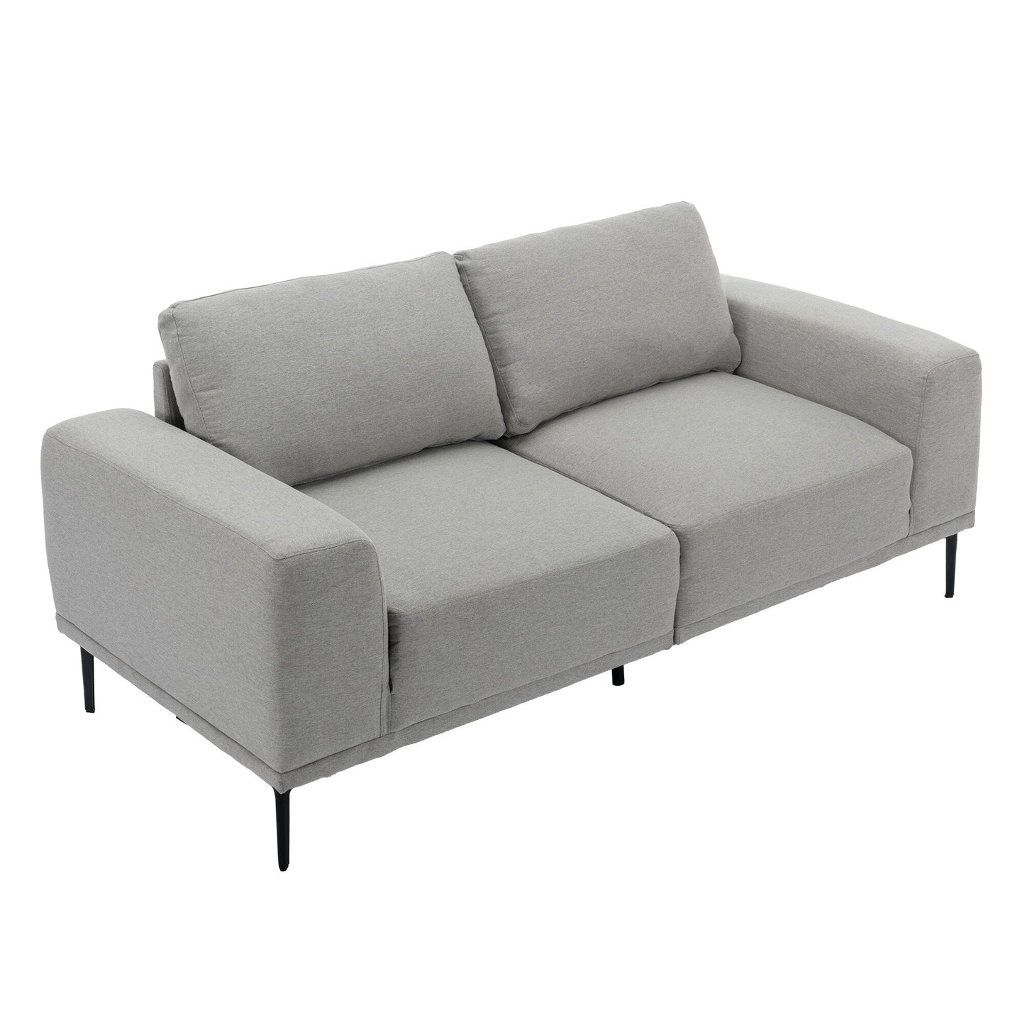 Canapé 2 places en tissu gris 74,8 po avec dossier à coussin amovible