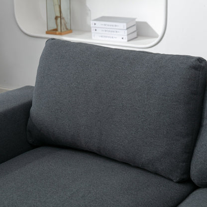 Canapé 2 places en tissu gris moderne de 190 cm avec pieds en fer et coussins confortables, pour salon, appartement ou chambre.