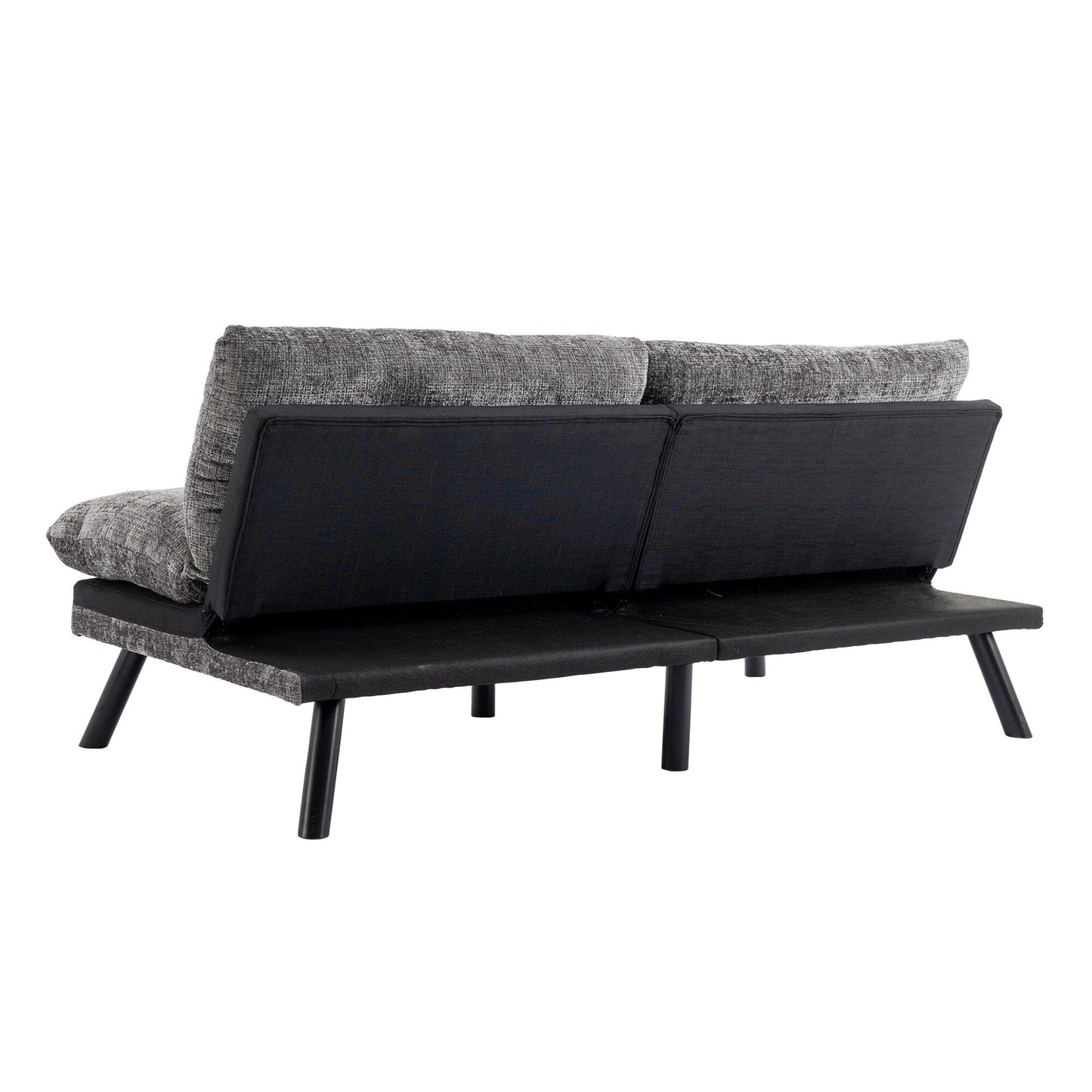 Canapé-lit futon convertible gris 75,6 en chenille avec pieds en métal pour le salon