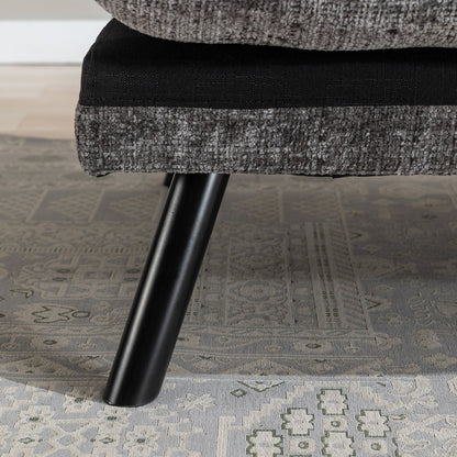 Canapé-lit futon convertible gris 75,6 en chenille avec pieds en métal pour le salon
