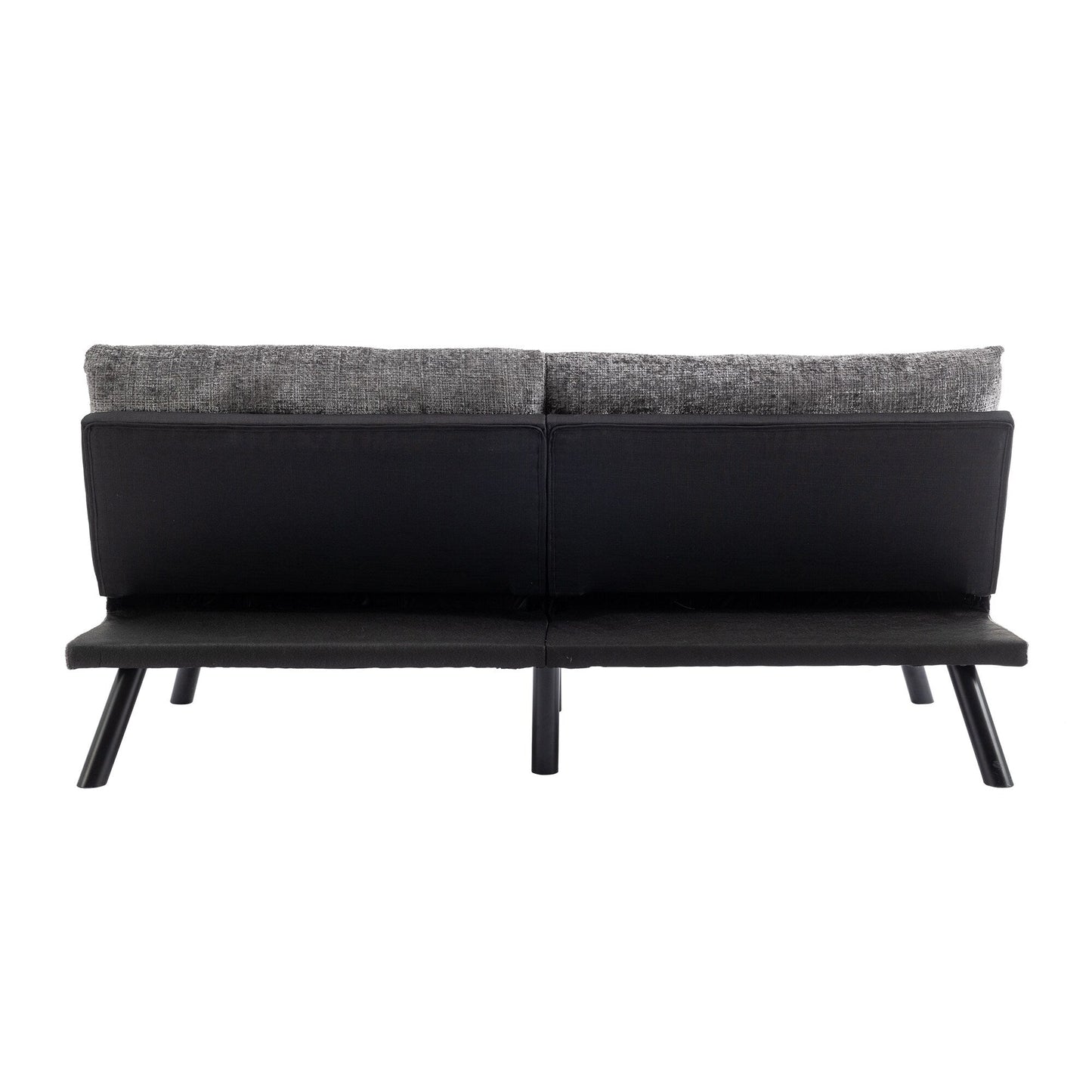 Canapé-lit futon convertible gris 75,6 en chenille avec pieds en métal pour le salon