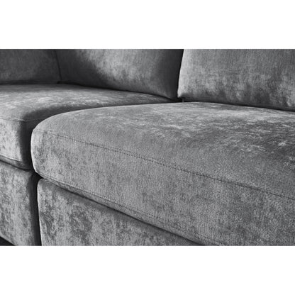 Canapé modulable gris 80,31 en chenille avec cadre en bois massif pour salon