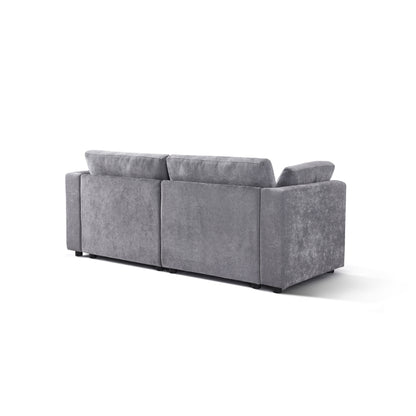 Canapé modulable gris 80,31 en chenille avec cadre en bois massif pour salon