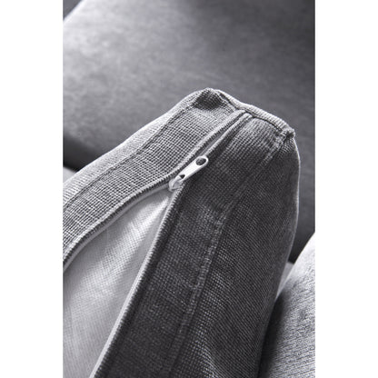 Canapé modulable gris 80,31 en chenille avec cadre en bois massif pour salon