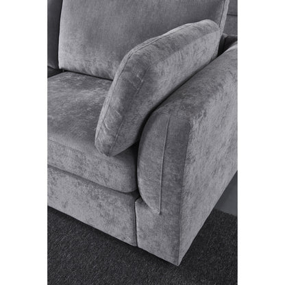 Canapé modulable gris 80,31 en chenille avec cadre en bois massif pour salon