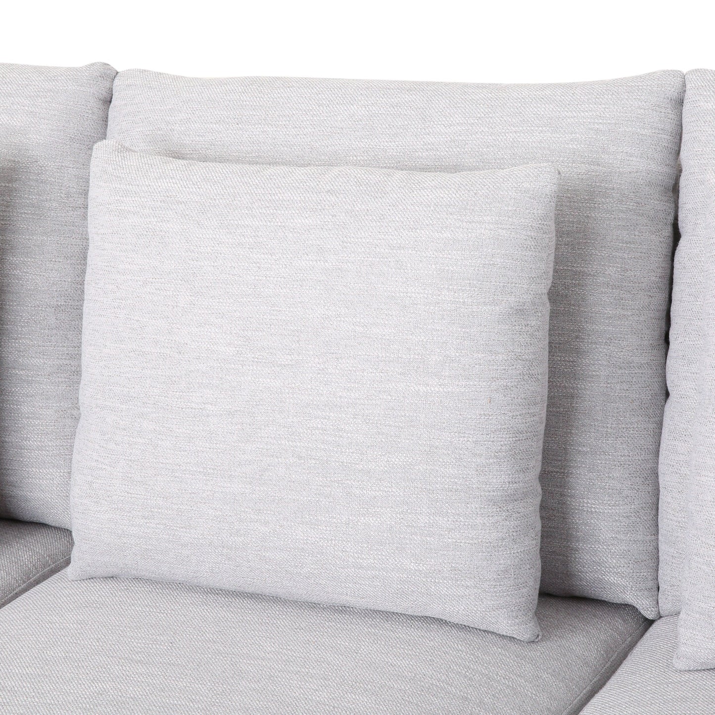 Canapé gris en polyester 80'' avec coussins et pieds en bouleau