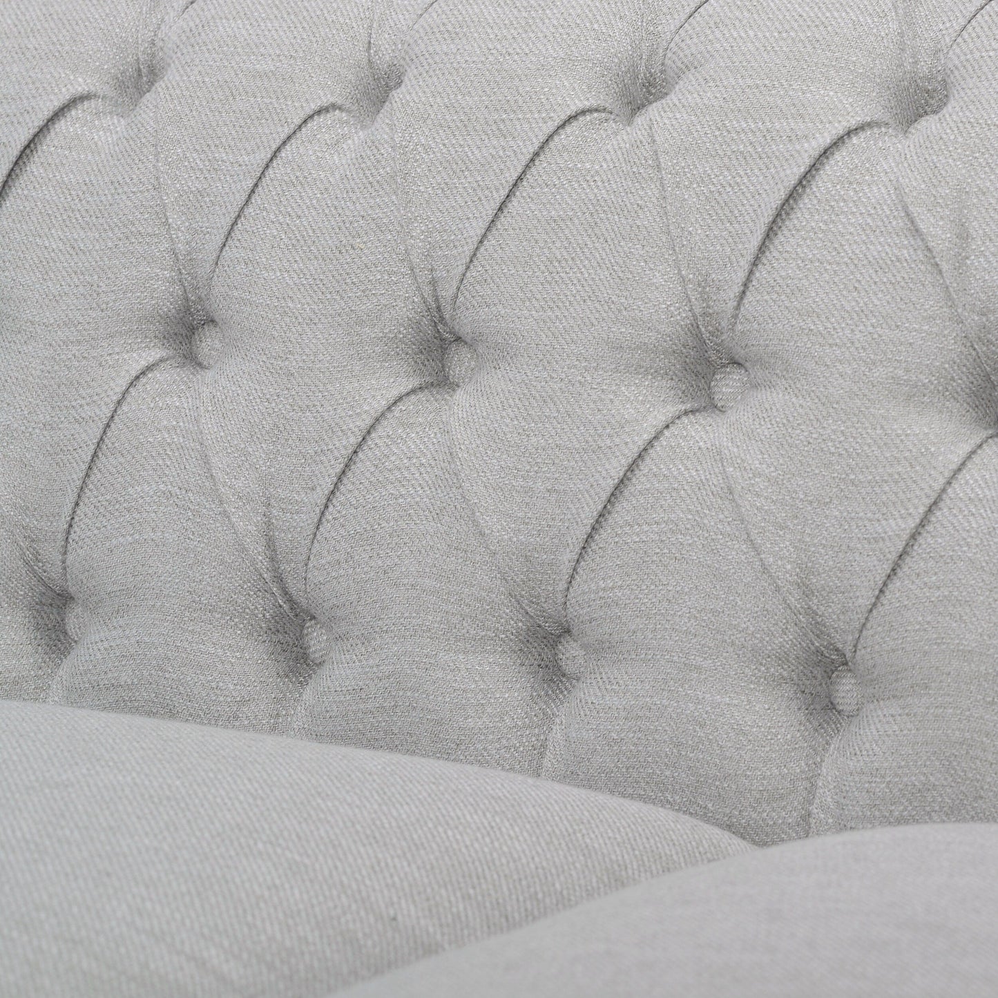 Canapé 3 places Chesterfield gris 84,75 pouces capitonné avec têtes de clous et pieds