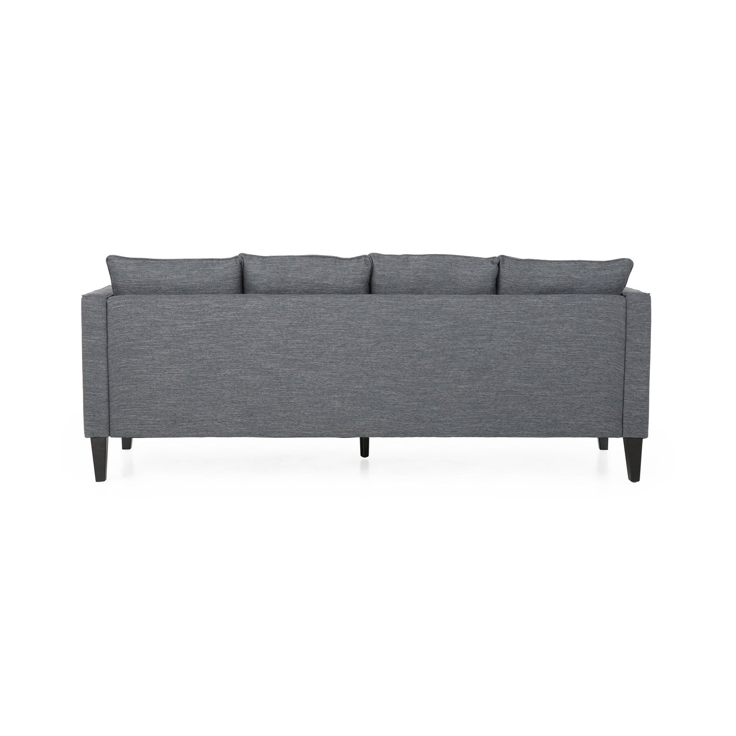 Canapé 3 places en tissu polyester gris 86'' avec dossier capitonné et assise à ressorts ensachés
