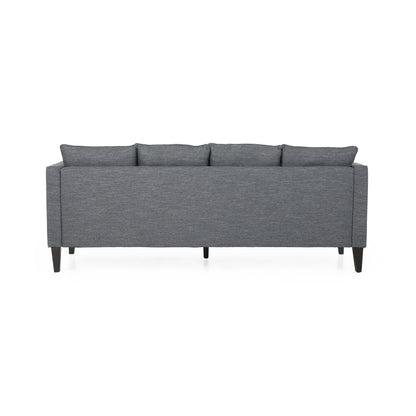 Canapé 3 places en tissu polyester gris 86'' avec dossier capitonné et assise à ressorts ensachés