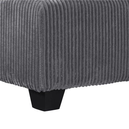 Canapé 2 places gris en polyester de 90 pouces avec coussins de dossier amovibles, 2 oreillers et poufs amovibles pour le salon