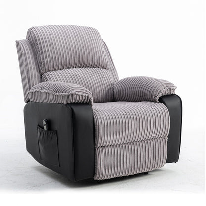 Fauteuil inclinable réglable gris avec télécommande électrique, coussins épais et confort haut de gamme pour un usage domestique