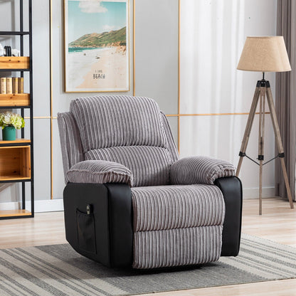 Fauteuil inclinable réglable gris avec télécommande électrique, coussins épais et confort haut de gamme pour un usage domestique