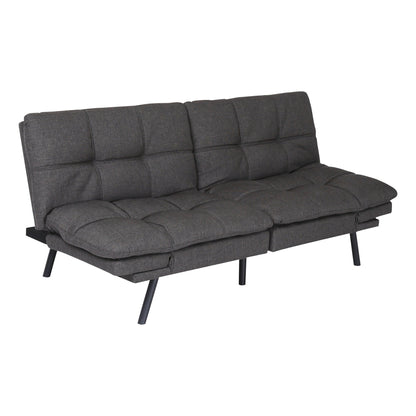 Canapé-lit convertible gris avec accoudoirs réglables