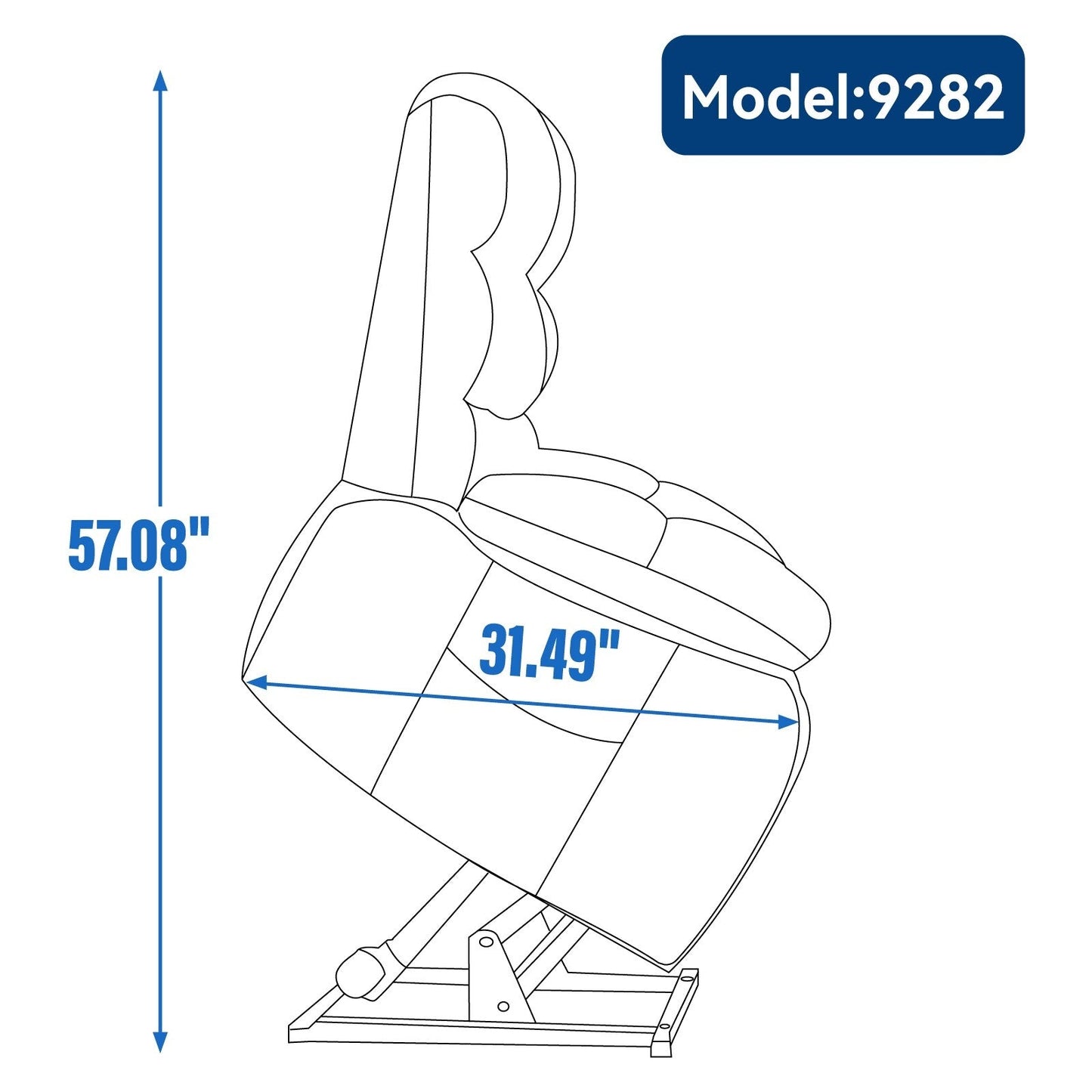 Fauteuil inclinable électrique gris à double moteur avec chauffage et massage, positions infinies et télécommande, capacité jusqu'à 159 kg