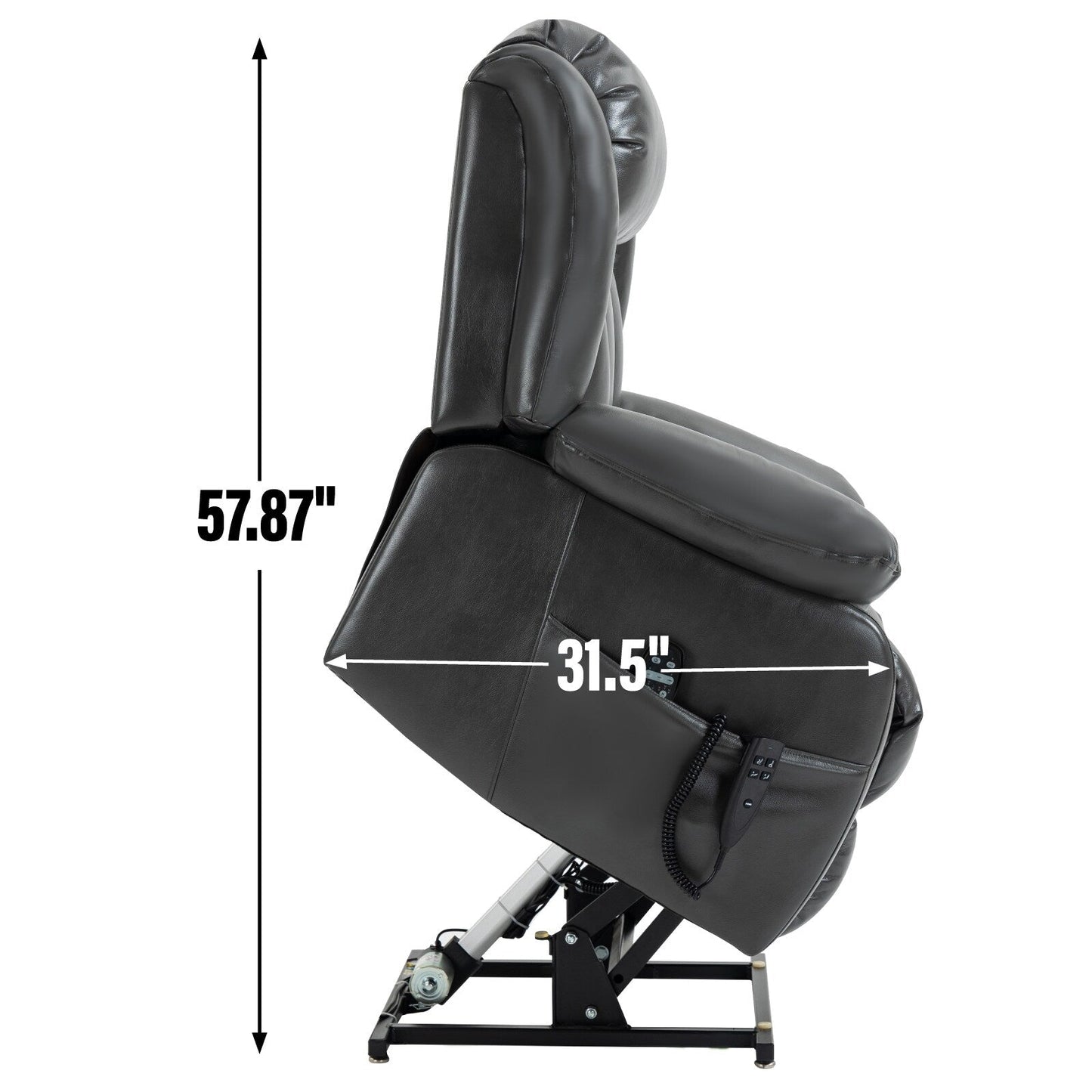 Fauteuil inclinable électrique gris à double moteur avec inclinaison à 180°, massage par vibration en 8 points, chauffage lombaire et capacité de 158 kg