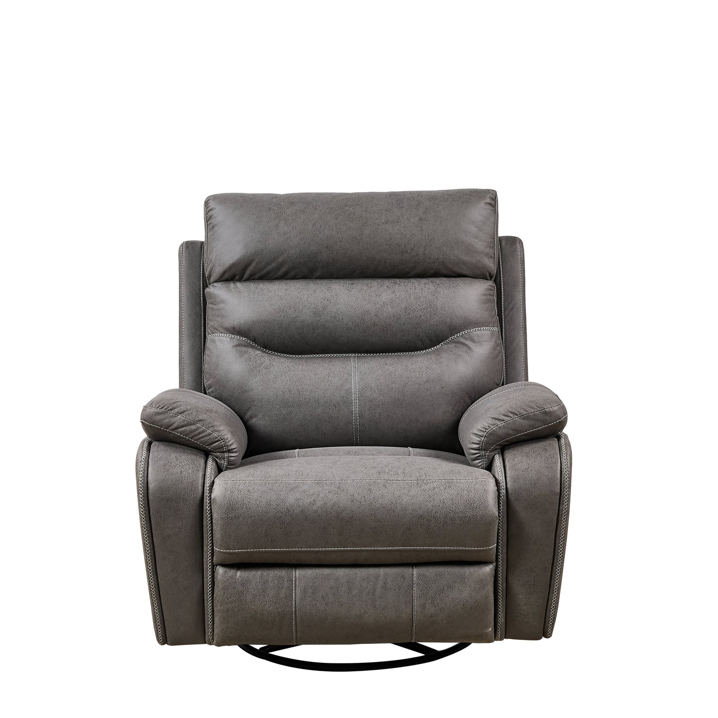 Fauteuil inclinable électrique gris à double moteur avec pivot à 240°, fonction bascule, ports USB et appui-tête réglable