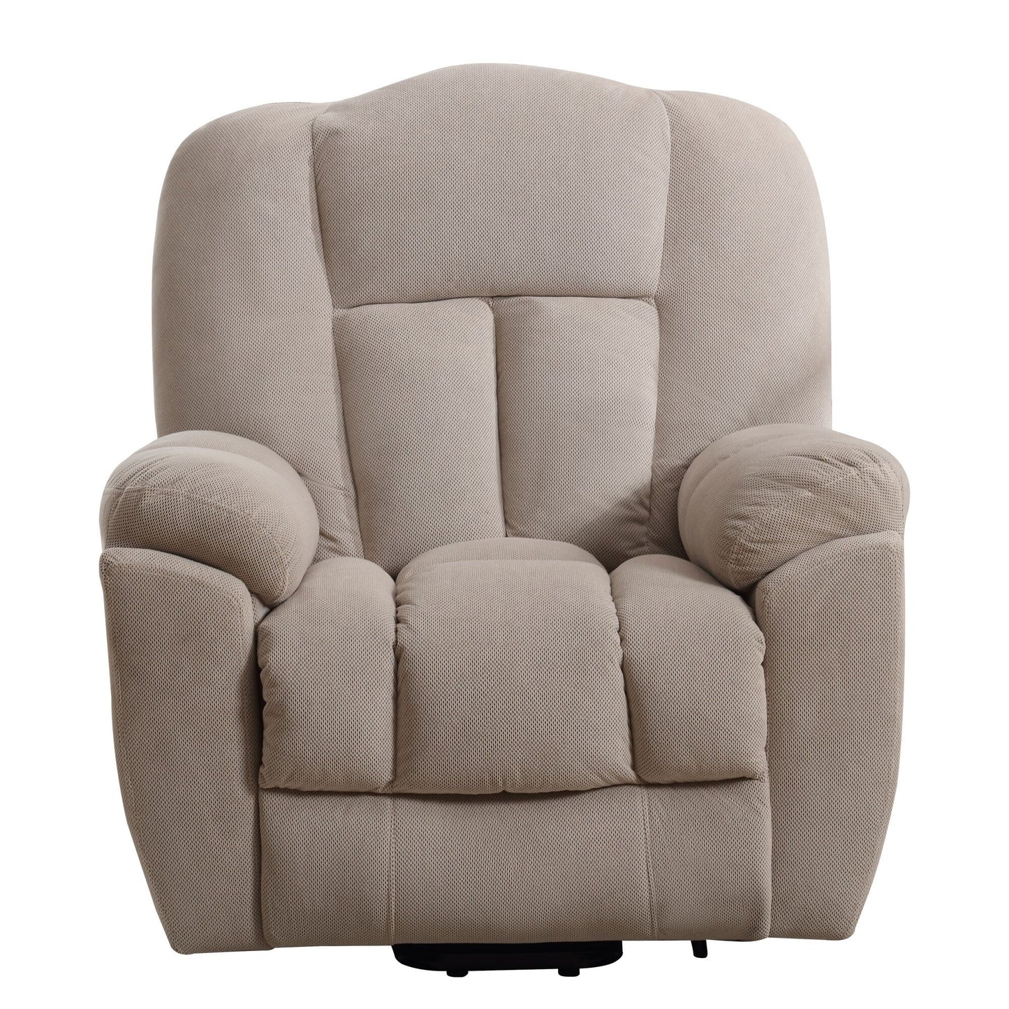 Fauteuil inclinable électrique gris avec chauffage, massage et tissu résistant