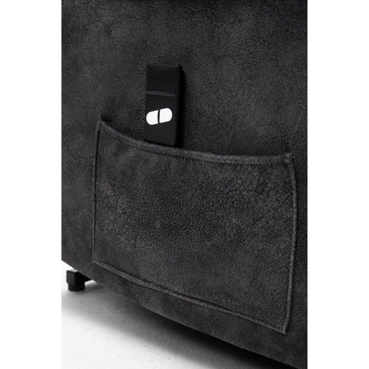 Fauteuil inclinable électrique gris avec positionnement infini, télécommande, massage et chauffage