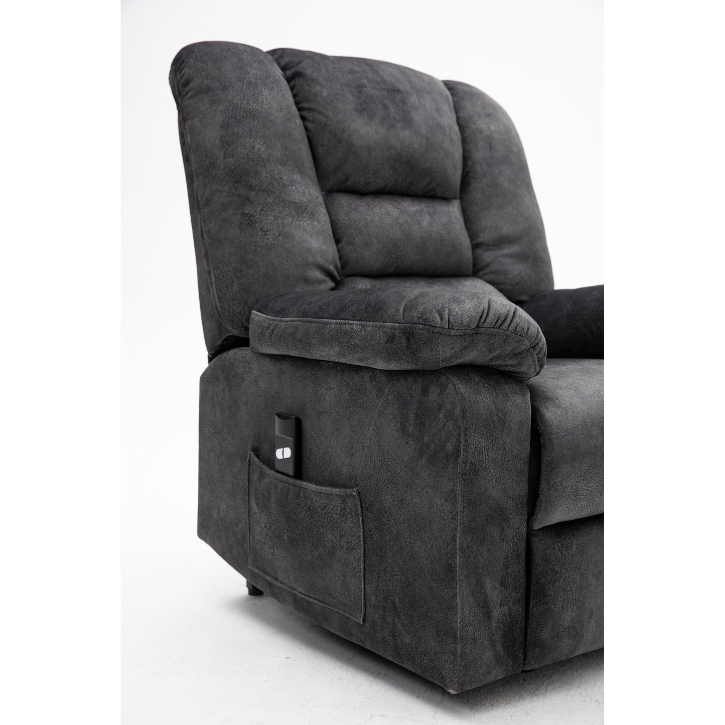 Fauteuil inclinable électrique gris avec massage et positions infinies