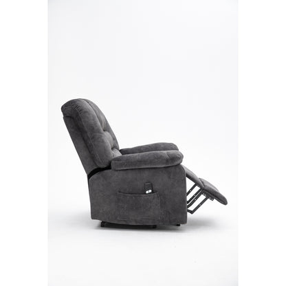 Fauteuil inclinable électrique gris avec massage et positions infinies