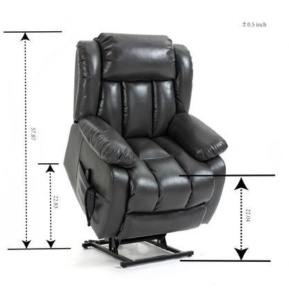 Fauteuil inclinable électrique gris avec double moteur, réglage de la position en continu, massage et chauffage, supporte jusqu'à 350 lb