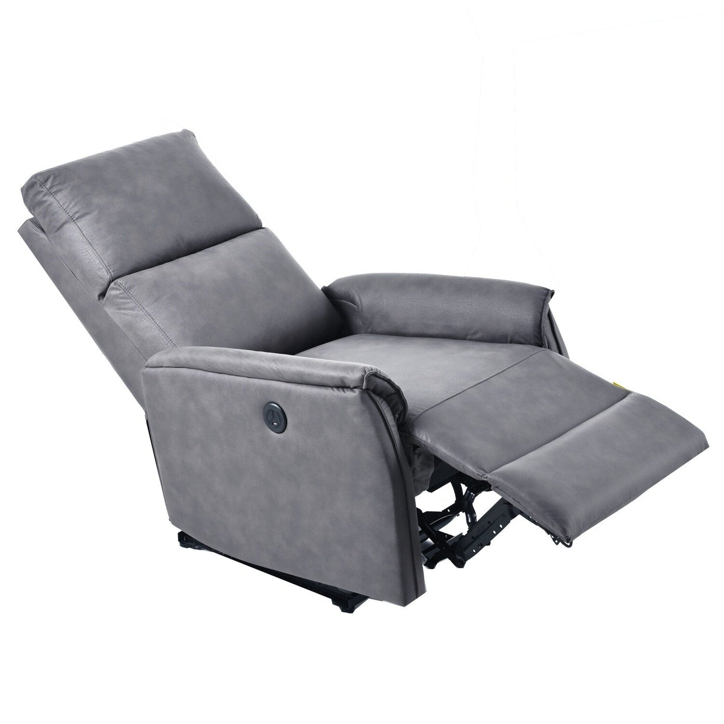 Fauteuil inclinable électrique gris avec ports USB et commandes latérales
