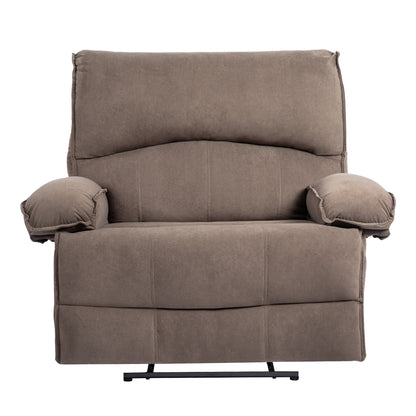 Fauteuil inclinable extra-large gris avec coussin de massage chauffant et revêtement en tissu polaire doux