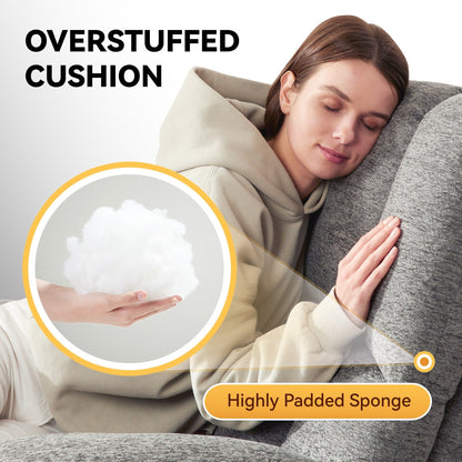 Grand fauteuil inclinable à bascule gris avec mouvement de bascule à 30° et inclinaison à 160°, supporte jusqu'à 350 lb