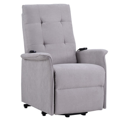 Fauteuil inclinable gris pour personnes âgées avec massage réglable, coussin moelleux et télécommande