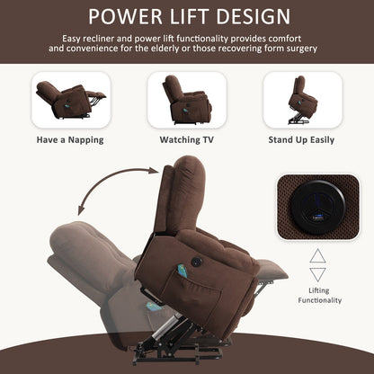 Fauteuil inclinable gris avec massage par vibration, chauffage, port USB, porte-gobelets dissimulés et fonctions d'inclinaison réglables