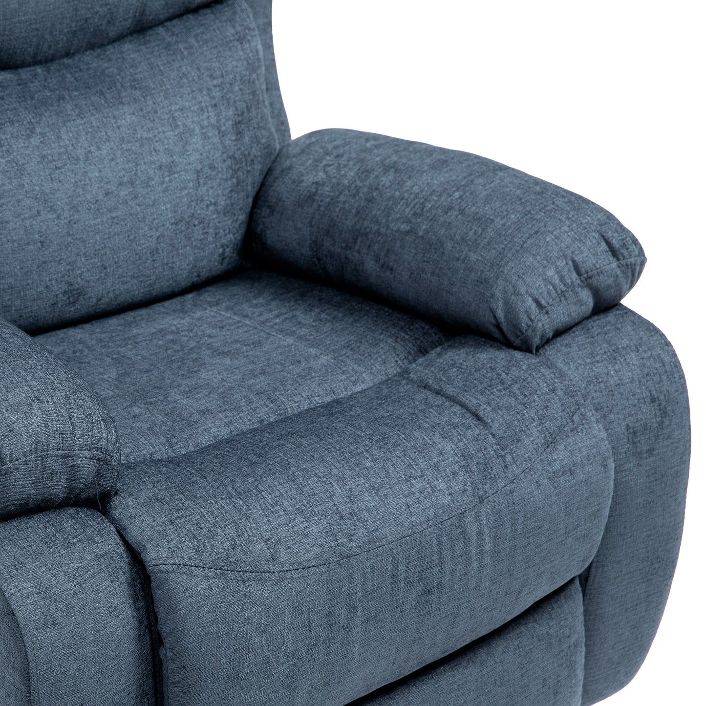 Fauteuil de massage inclinable gris avec chauffage et 5 modes, design capitonné, fonction d'inclinaison manuelle, télécommande, poche latérale