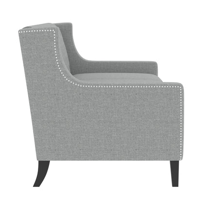 Canapé 3 places gris style Mid-Century Modern en polyester 78,75 po avec dossier capitonné et coussin confortable pour le salon