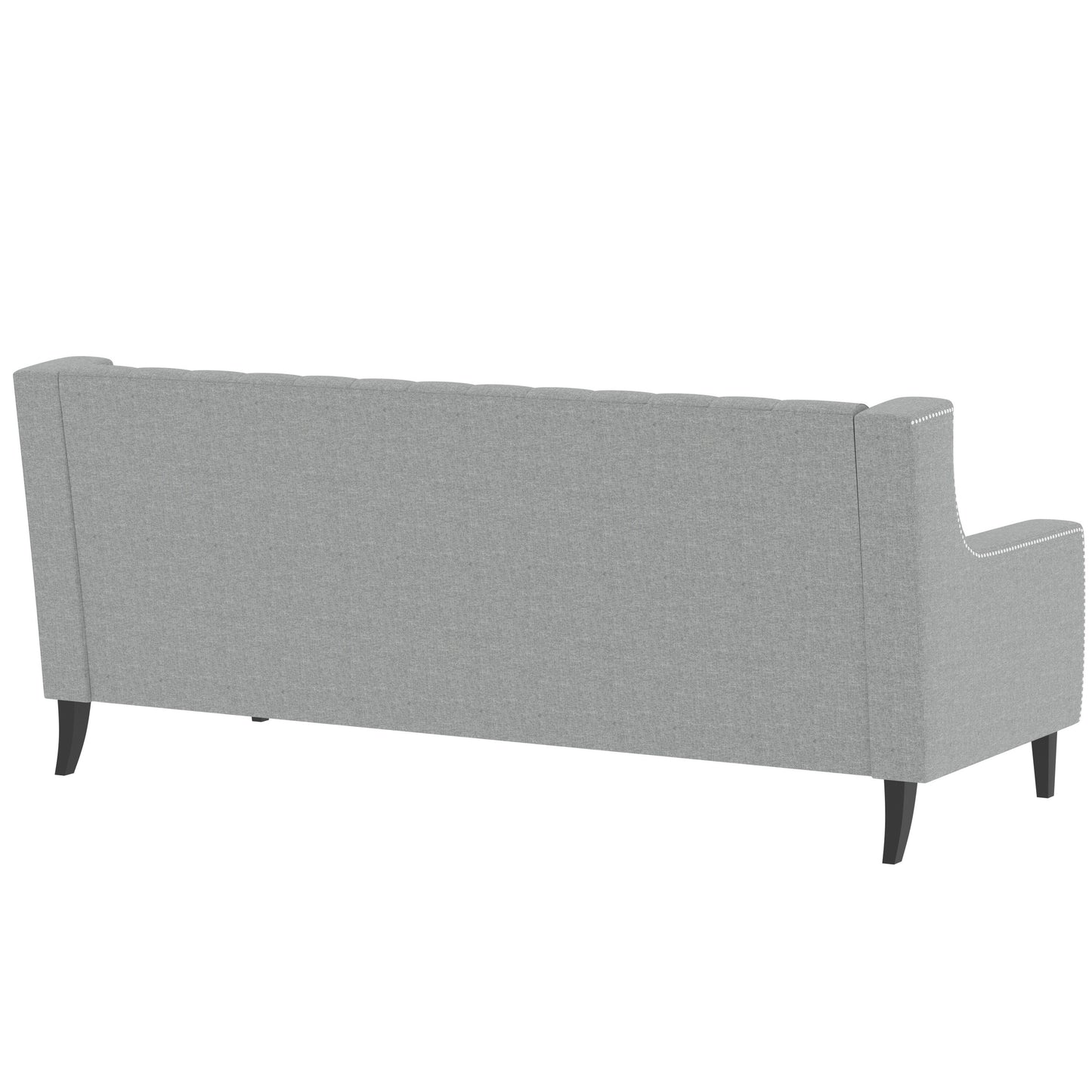 Canapé 3 places gris style Mid-Century Modern en polyester 78,75 po avec dossier capitonné et coussin confortable pour le salon