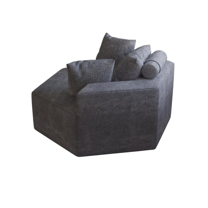 Canapé-lit simple gris moderne 54 en éponge chenille avec coussin de dossier pour salon