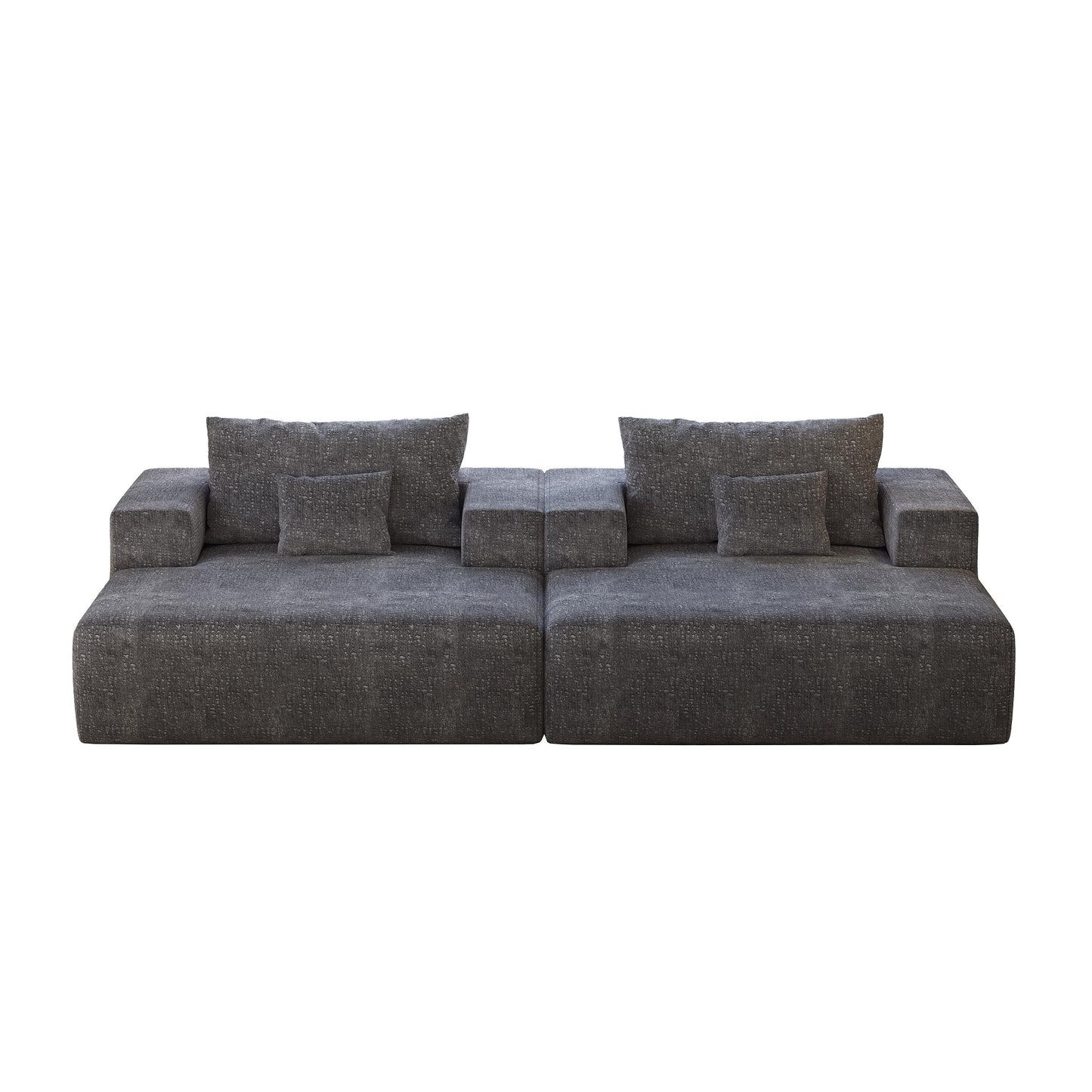 Canapé-lit simple gris moderne en éponge chenille 55 avec coussin de dossier pour salon