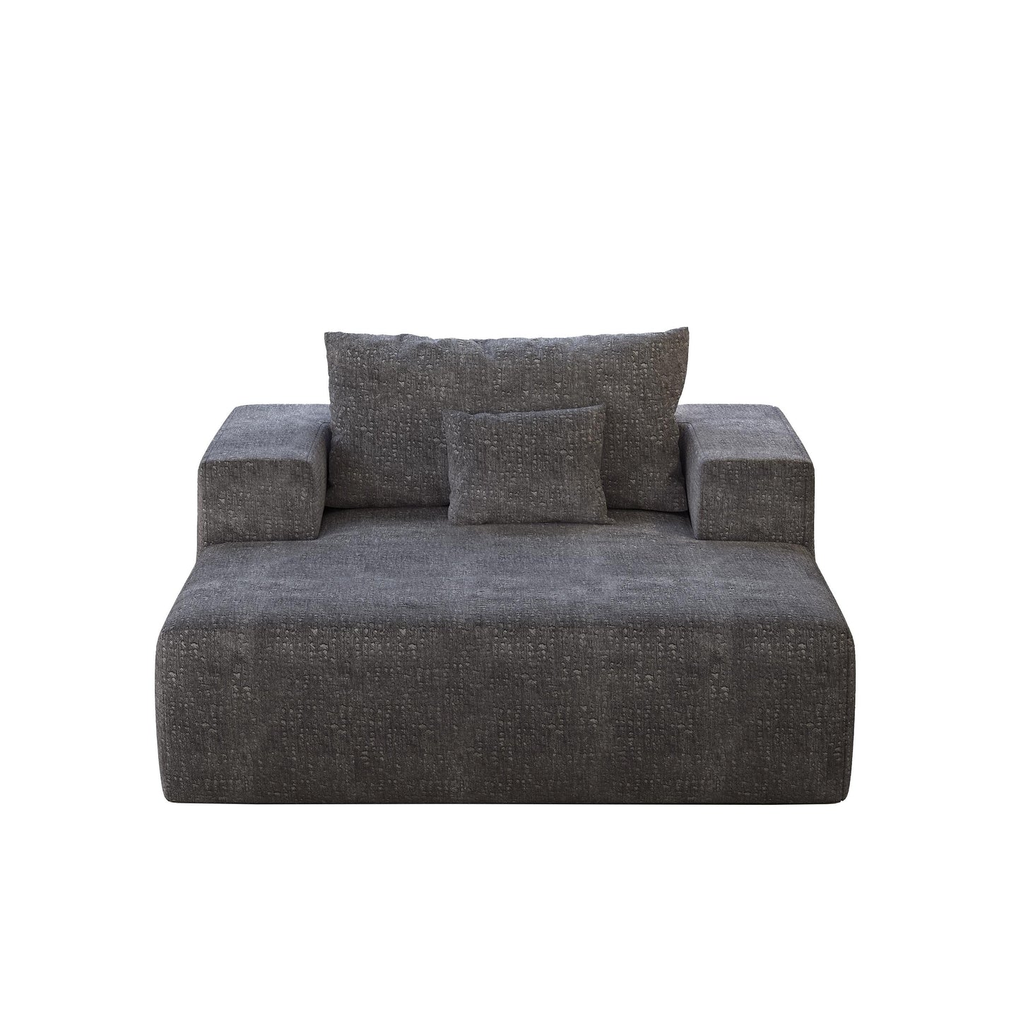 Canapé-lit simple gris moderne en éponge chenille 55 avec coussin de dossier pour salon